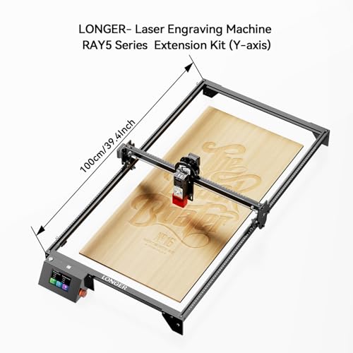 Longer RAY5 Laser Engraver, 5000mW Lazer Cutter with Y-Axis Extension Area - color: Deep Black