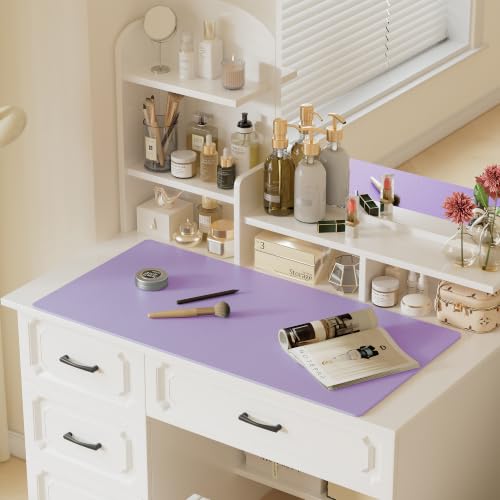 Aothia Faux Leather Desk Mat (Light Purple, 23.6" x 13.7") - color: Light Purple, size: 23.6" x 13.7"