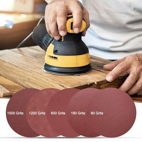 uxcell 25pcs 8-Inch PSA Sanding Discs, 60 Grits Aluminum Oxide Self Adhesive Stick Back Sandpapers, No-Hole Round Wet/Dry Sander Papers, Sand Auto Car Paint, Wood, Metal - size: 60 Grit