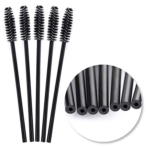 Tbestmax 200 Disposable Mascara Wand Eyebrow Brushes Spoolies Applicator for Eyelash Extension Makeup Kits - color: 200Pcs-Black