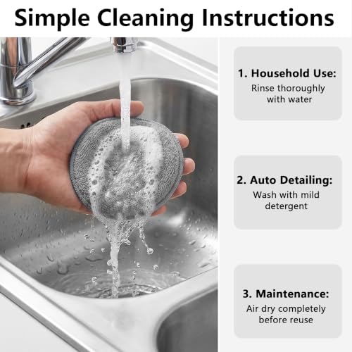 6Pcs 5-Inch Microfiber Foam Wax Applicator Pads with Finger Pocket - color: Gray, size: 6pcs
