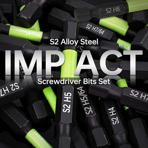 20pcs (Metric&SAE) Impact Hex Head Bits, 2" Allen Wrench Drill Bit Set - color: Green, size: 2" Hex Bits