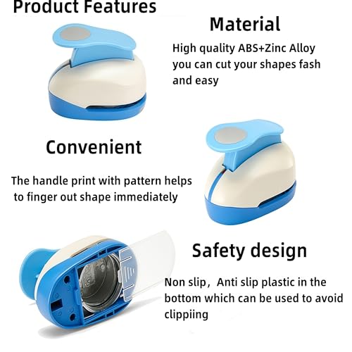 3/4 Inch Circle Punch 19mm Circular Cutter Tool Circle Hole Punch Handmade Paper Craft Lever Punches for Paper Crafts DIY Handmade Crafting Scrapbooking,Cardstock,Greeting Cards Arts Fun Projects - color: Circle-3/4