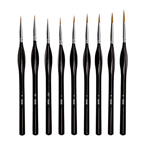 Detail Paint Brush, 9pcs Mini Fine Tip Detailing Brushes