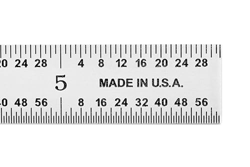 PEC Tools 6" Metal Ruler, Flexible, 4R Graduation, Precision Measuring Tool - color: Carbon Steel-Flexible, size: 6"