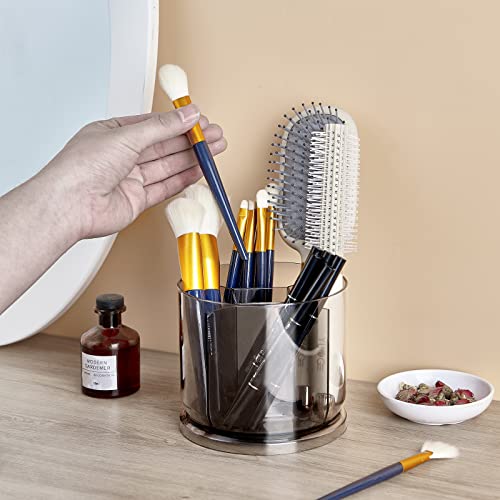 Makeup Brush Holder Organizer, Rotating Makeup Organizer for Vanity - color: Grey