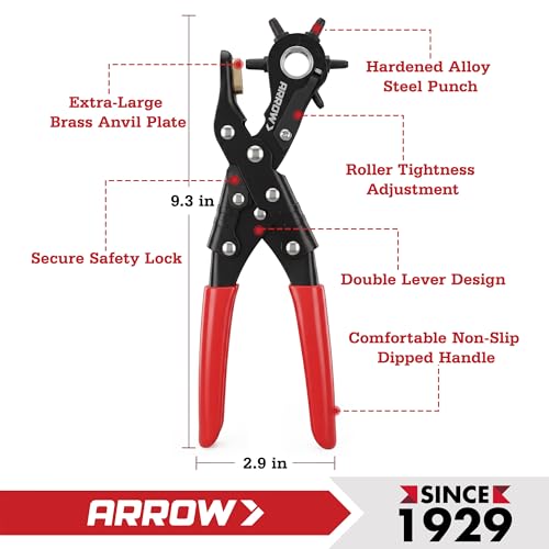 Arrow Belt Hole Puncher with Rotary Punch Head