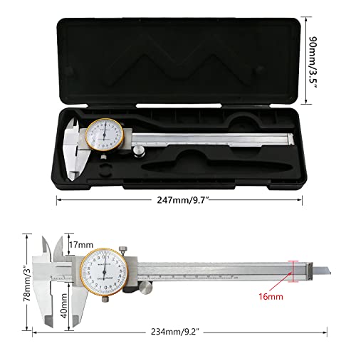 Dial Calipers 15 cm Stainless Steel Vernier Caliper
