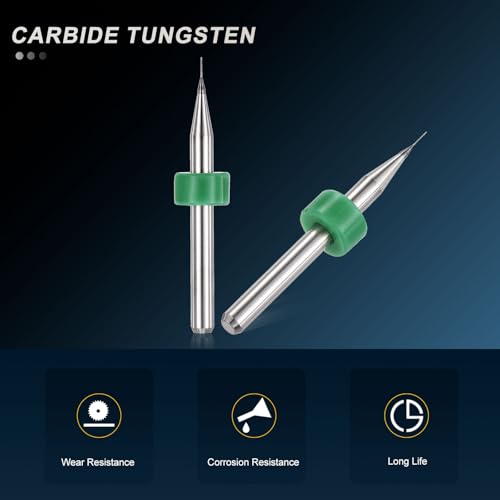 PATIKIL 20 Pack 0.15mm Micro Drill Bits Carbide Tungsten Steel - size: 0.15mm