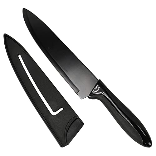 Chef Craft Premium Chef Knife with Sheath, 8 inch blade 13.5 inches in length, Black - style: Chef Knife with Sheath