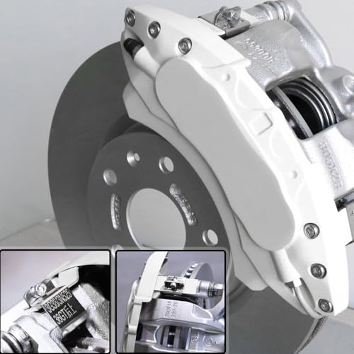 White Brake Caliper Covers Compatible with Tesla Model Y Accessories，Mode Y Long Range 2020-2026, 19 20 Inch Wheel Hub Front and Rear Brake Caliper Covers - color: White