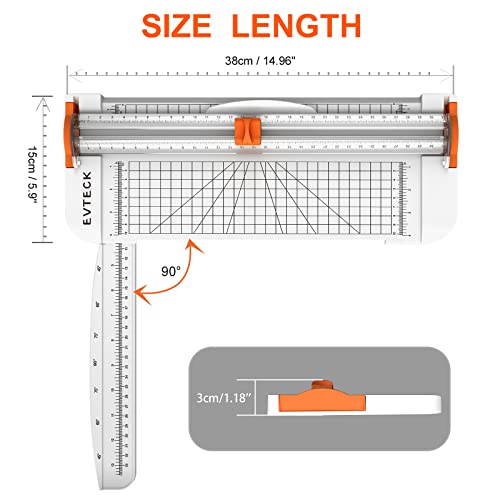 Evteck A4 Paper Cutter Slider Trimmer for Cardstock Photo Vinyl - color: White