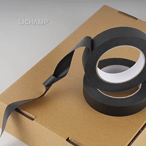 Lichamp 2 Pack Black Painters Tape 1 inch, Black Masking Tape 1 inch x 55 Yards x 2 Rolls (110 Total Yards)