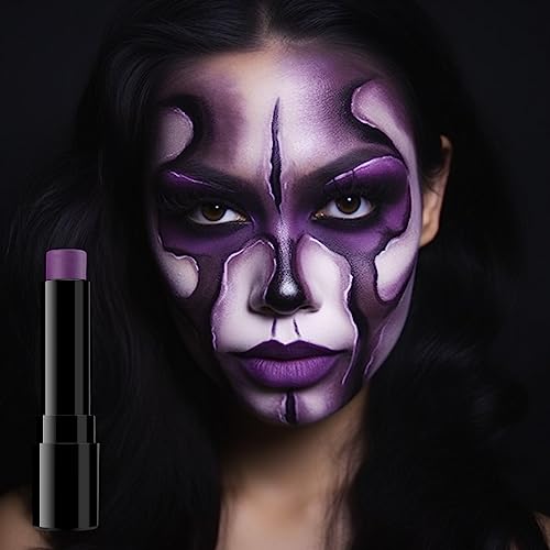 BADCOLOR Dark Purple Face Body Paint Stick, Sweatproof Eye Black Body Paint Sticks for Sports, Non-Toxic Facepaint for Halloween SFX Makeup Cosplay Joker Zombie Vampire Costume Parties - color: 1PCS Dark Purple