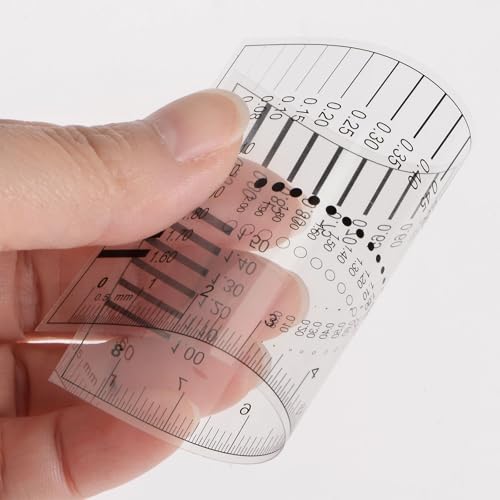 HARFINGTON 5pcs High Precision SEC Size Estimation Chart 8cm Transparency Flaw Detection Film Ruler for Diameter and Line Width Defects Measuring