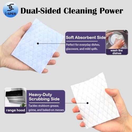 24 Pack Scouring Scrub Pad Singles with Foam | Multi-Surface | Non-Scratch - size: 24 PCS