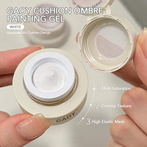 GAOY Cushion Ombre Painting Gel with Sponges, White - color: White