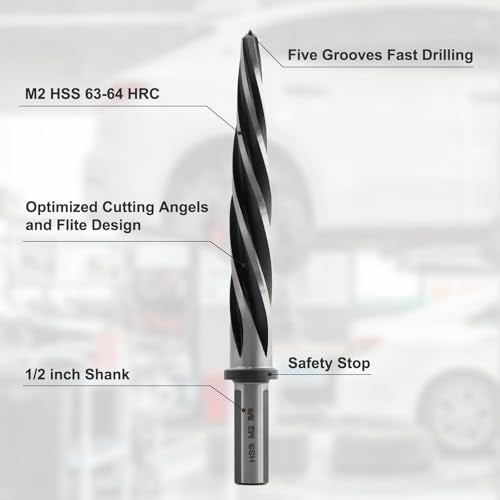 Rocaris 5/8" M2 HSS Taper Chucking Reamer Drill Bit - size: 5/8 in