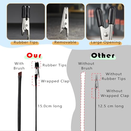 Metal Painting Stand Base Holder, 20 PCS Magnetic Bendable Alligator Clip - color: Black, size: L