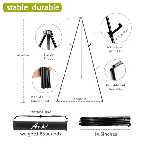 AROIC 63 "Easel Stand for Display, 6 Pack Portable Foldable Metal Easel - style: 6P