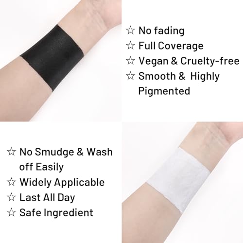 BADCOLOR Black White Face Body Paint Stick Eye Black for Adults Softball Football Baseball Sports , Non-Toxic Hypoallergenic for Halloween SFX Makeup Cosplay Joker Costume Parties - color: 1PCS Skull