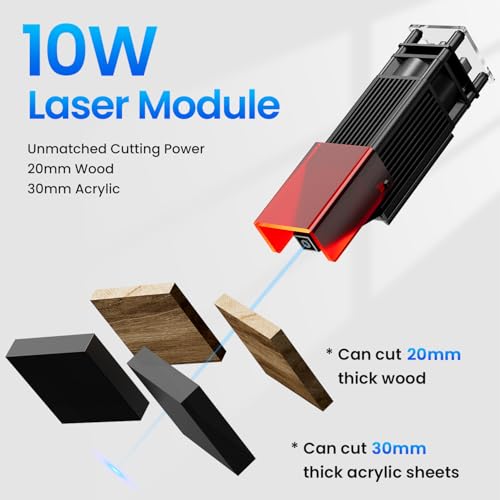 Longer RAY5 Laser Engraver, 10000mW Laser Cutter with Y-Axis Extension Area - color: Black, Silver