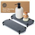 2PCS Absorbing Stone Soap Tray, Quick Dry Diatomaceous Earth Drying Rack - color: Dark Gray