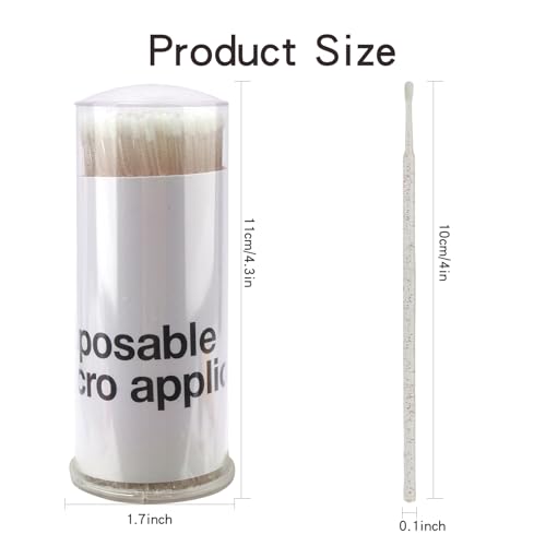 200PCS Disposable Micro cotton swabs, Micro Applicator Brush - color: crystal gold