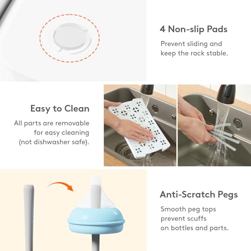 Lifewit Portable Baby Bottle Drying Rack with Drain Tray, BPA Free