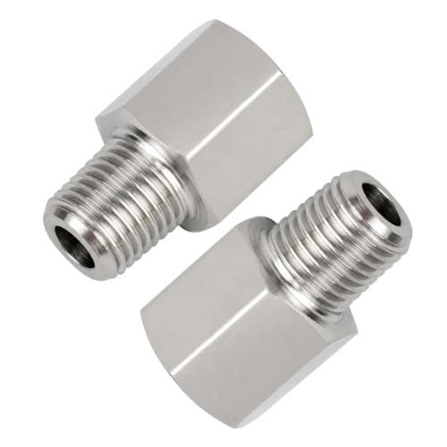 Yoebor 304 Stainless Steel Pipe Adapter 1/4" G Female to 1/4" NPT Male 2pcs - color: 2 Pcs, size: 1/4" NPT Male x 1/4" G Female Thread