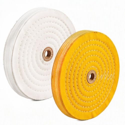 2 Pcs 8'' Extra Thick Cotton Buffing Wheels, 5/8'' Arbor Hole - style: Cotton Buffing Wheels