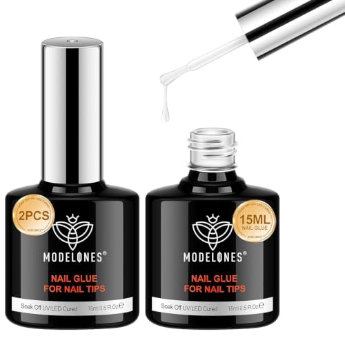 modelones 2pcs 15ml 10 in One X Nail Gel Glue Gel Base Coat Brush On - color: D-Clear-2