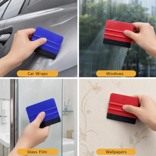 4pcs 4Inch Felt Edge Squeegee for Vinyl Wrap & Tint