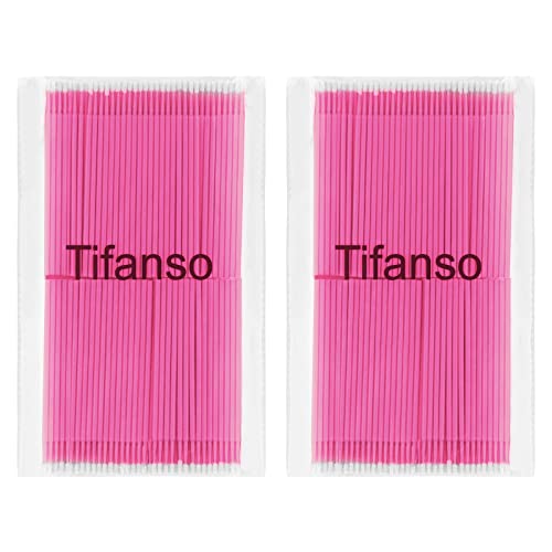 tifanso 400PCS 2mm Disposable Micro Cotton Swabs for Lash Extensions, Pink - color: Pink