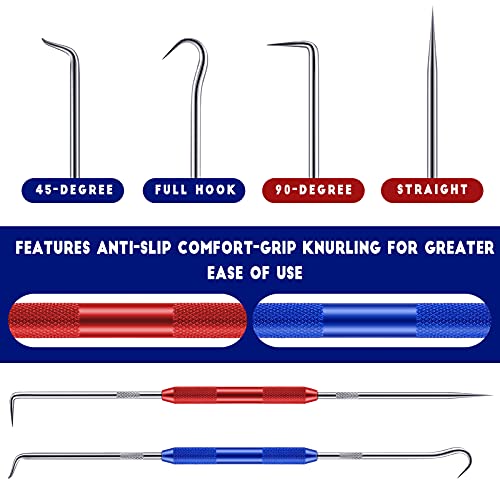 Zhehao 4 Pcs Double Pointed Scriber, 8.3" Metal Scribe Hook & Pick Tool Set
