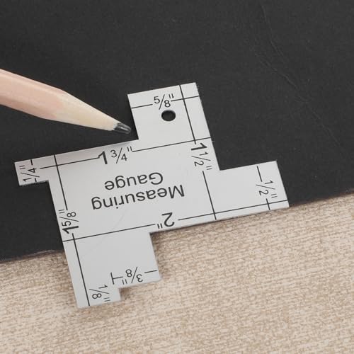 2 Pcs 2 Inch Sewing Gauge Mini Sewing Measuring Gauge Aluminium Quilting Templates Sewings Ruler Seam Guide Ruler Double Sided Different Sizes for DIY Sewings Craft