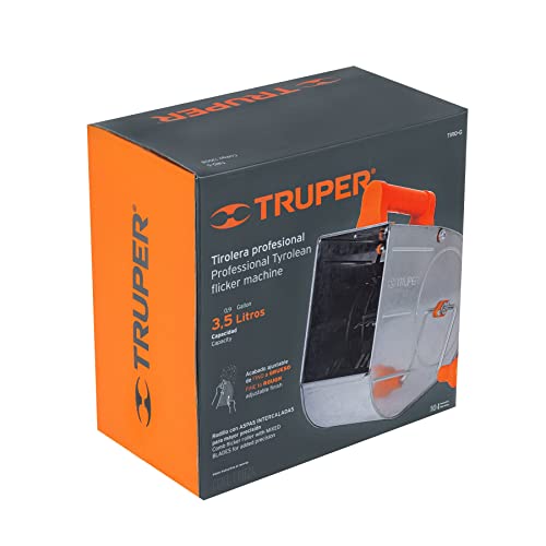 Truper Professional Galvanized Texture Applicator, Stucco Sprayer, Tirolera, 3.5 L Capacity, Adjustable Fine-to-Coarse Finish, Reversible Crank Handle (Model TIRO-G /13008)