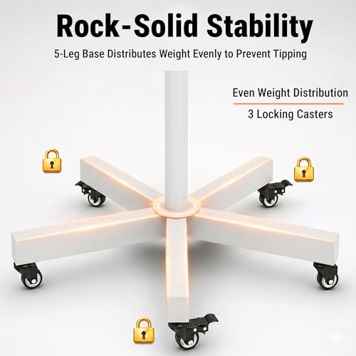 GARVIN 360°Rotating Spray Paint Rack,27.8-39.8" Height Adjustable Stable Paint Rack for Cabinet Paint Stand Door and Car,Rotating Spray Paint Stand,White