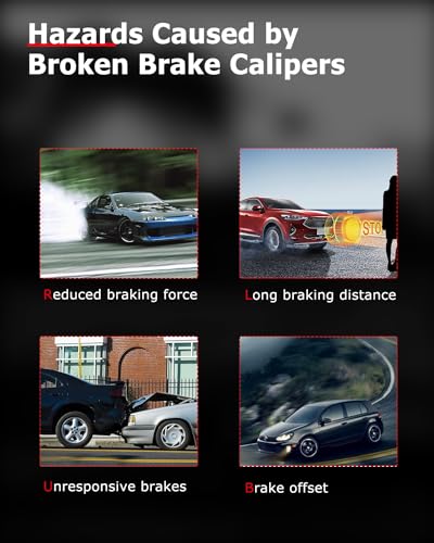 cciyu Rear Left & Right Brake Calipers w/Bracket 18-B4726 18-B4727 - size: Rear[18-B4726+18-B4727]