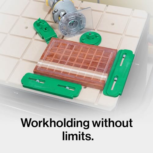 MICROJIG MatchFit CNC Clamping Kit, Workholding Hold Down Clamps for Woodworking, CN-P1234K11, 11 Piece Set, Green
