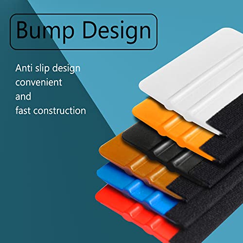 10PCS Vinyl Squeegee, Felt Edge Decal Scraper for Car Wrap Window - color: Red
