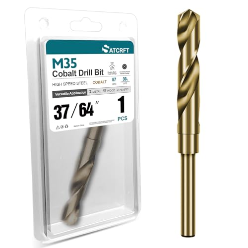 37/64 Inch Cobalt Drill Bit, M35 HSS Twist Drill Bit, 135° Split Point - size: 37/64 Inch