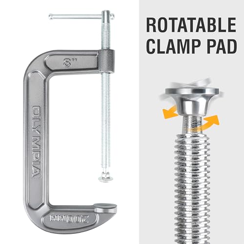 Olympia Tools C-Clamp (8" X 4") 38-148, Black (Pack of 6) - size: 8-Inch x 4-Inch (Pack of 6)