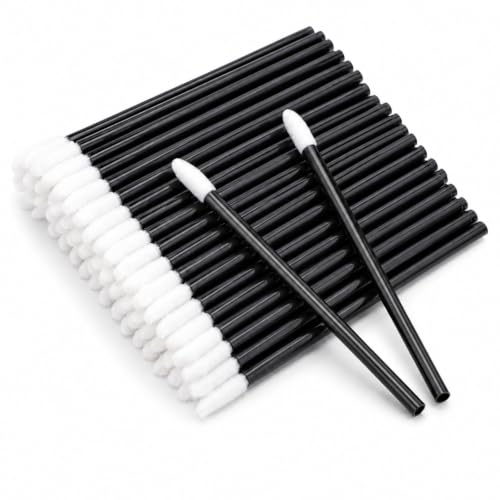 G2PLUS 100PCS Disposable Lip Gloss Applicators, Lipstick Brushes and Wands - color: Black