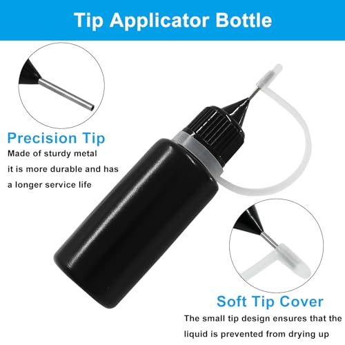 Piutouyar 15ml Black Precision Tip Applicator Bottle, 10 Pcs - size: 15ml