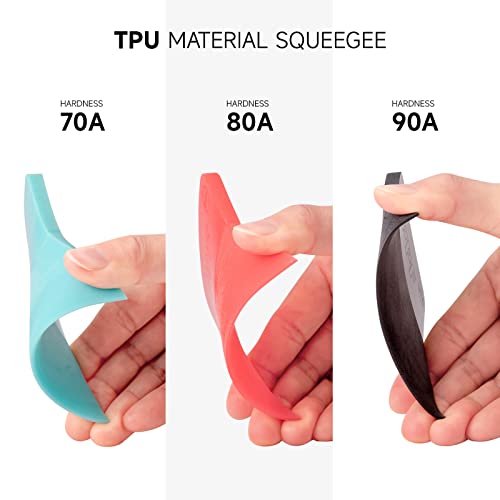 FOSHIO PPF Squeegee Vinyl Wrap Tool, 3 In 1 Different Hardness Anti-Scratch Rubber Scraper Soft TPU Mini Squeegee Window Tint Tool for Paint Protection Film, Squeegee for Window Cleaning - color: Multicolor