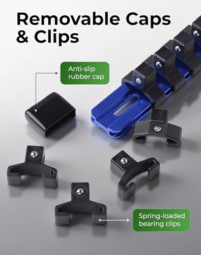 ALOANES 1/4-Inch Drive Heavy Duty Aluminum Alloy Socket Organizer - color: Blue, size: 1/4-inch Drive
