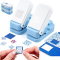 2Pcs Square Stamp Punch, Layering Stamp Cutter Craft Hole Punch - color: 1" & 0.83" Square Stamp Punch Blue