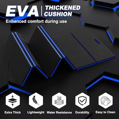 22.8" Wide Mechanic Mat Foldable EVA Kneeling Pad with Magnetic Tool Slots - color: Black & Blue, size: 22.8"W