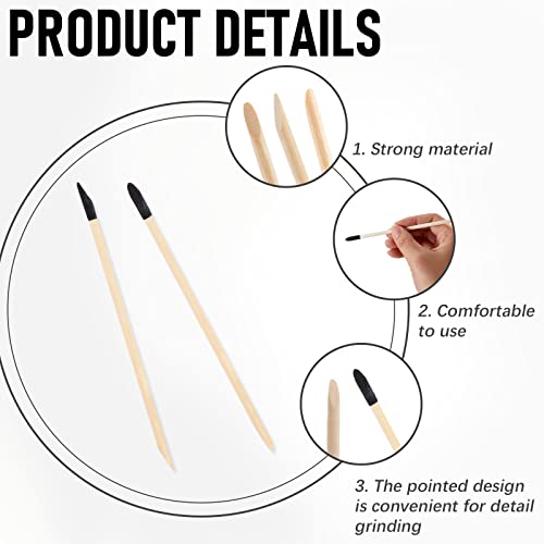 Honoson 100 Pack Sanding Sticks Matchsticks Fine Detailing